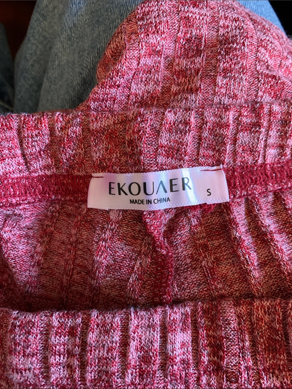 Ekouaer Casual Knit Lounge Shorts - Red - Picture 2 of 7